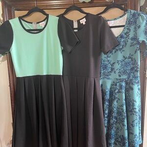 Set Of 3! Lula Roe Dresses set of three unique pattern, pleat skirts, modest